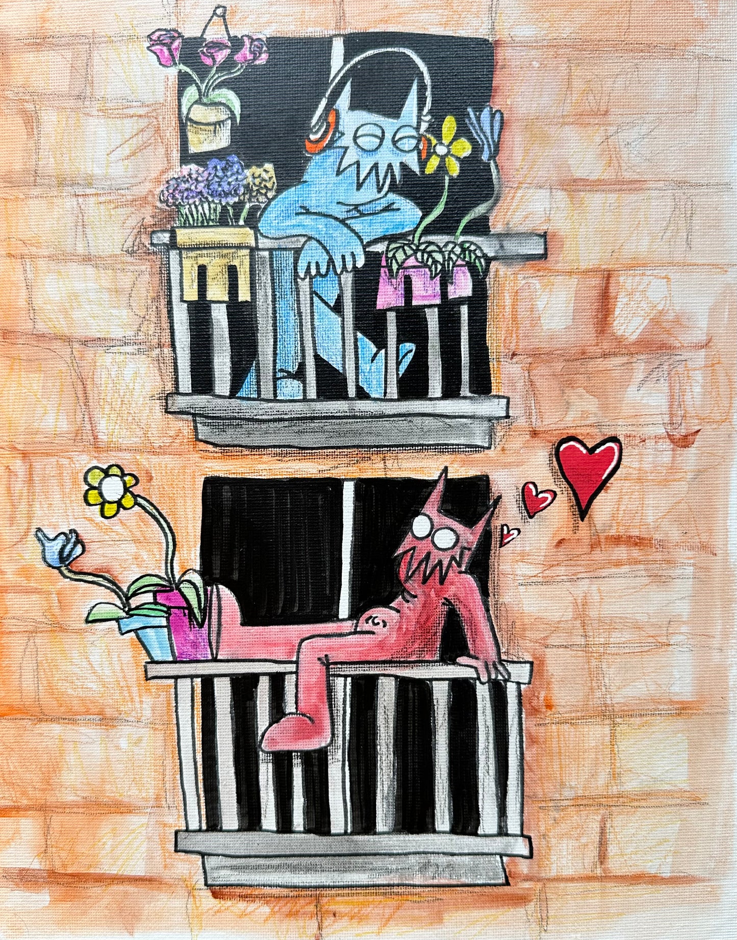 petit démon sur balcony